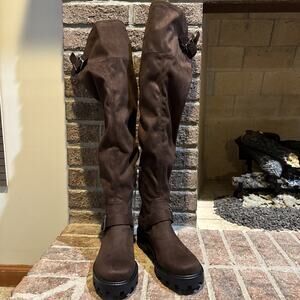 Marc Fisher LTD ML Ganven Women's Over-The-Knee Boots Dark Brown Size 7.5